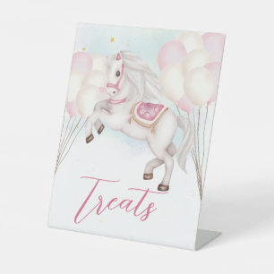 Signe De Table Fairytale bébé Pony rose ballons étoiles Traitemen