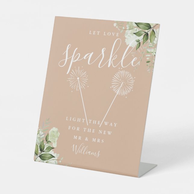 Signe De Table Fais briller l'amour Fleurs Mariage Tan (Recto)