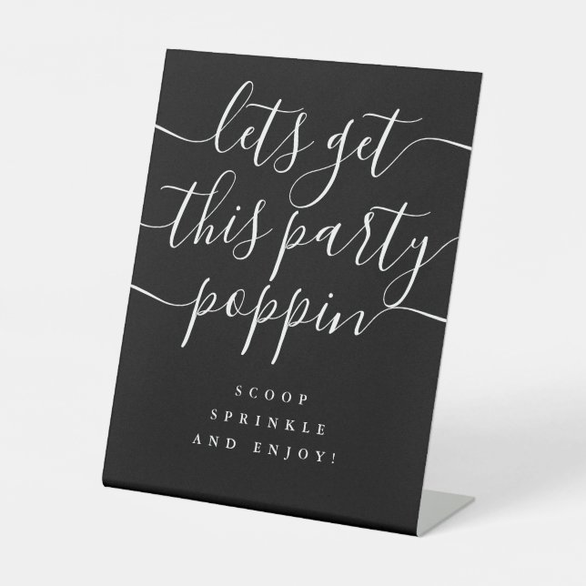 Signe De Table Faisons Décoller Cette Fête En Noir Et Blanc (Recto)