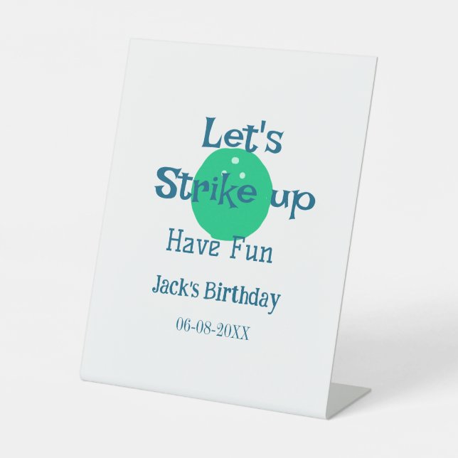 Signe De Table Faisons un joli nom d'anniversaire de boule verte (Recto)