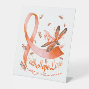 Signe De Table Faith Hope Love MS Awareness Dragonfly