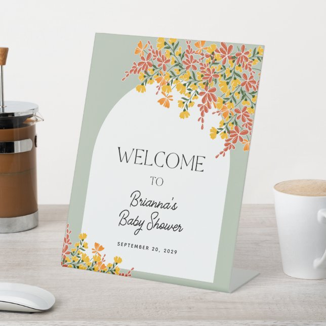 Signe De Table Fall In Love Automne Floral Baby shower Welcome (In SItu)