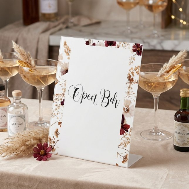 Signe De Table Fall Wildflowers Floral Wedding  (Créateur téléchargé)