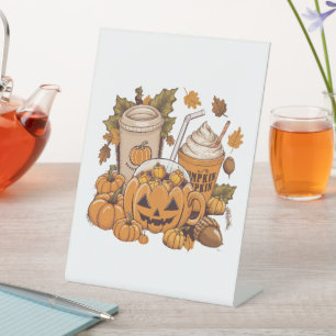 Signe De Table Famille d'automne Halloween Thanksgiving Mignon Au
