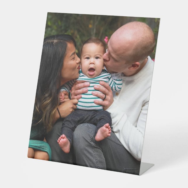 Signe De Table Famille de photos personnalisée (Recto)