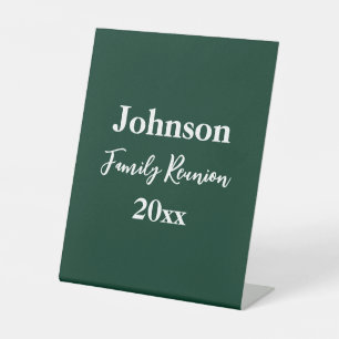 Signe De Table Famille Réunion Vert foncé Blanc Nom Année Modèle