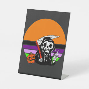Signe De Table Faucheuse - Coucher de soleil d'Halloween Jack O'L