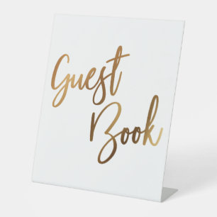Signe De Table Faux Gold Simple Typographie Livre d'or
