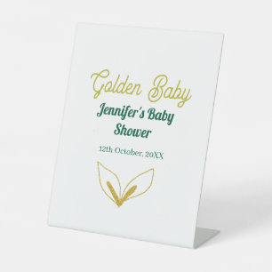 Signe De Table Faux or feuillu forêt verte enchanté bébé douche
