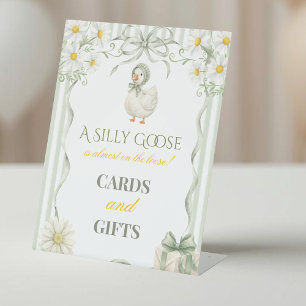 Signe De Table Faveur de Baby Shower Neutre Vert Sauge Oie Rigolo