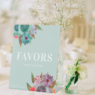 Signe De Table Faveur de mariage fleur sauvage bleu Boho Prenez-e