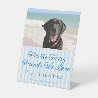 Signe De Table Faveur de mariage friandise pour chien photo rayée