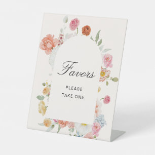 Signe De Table Faveurs d'arche de fleurs printanières colorées