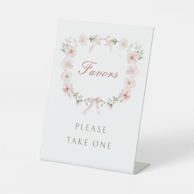 Signe De Table Faveurs de cadre floral rose blush (Recto)