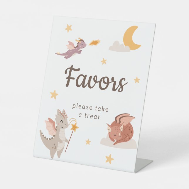 Signe De Table Faveurs de fête d'anniversaire pour enfants Dragon (Recto)