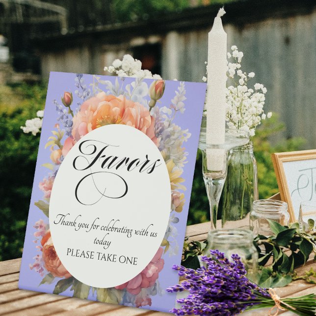 Signe De Table Faveurs de fleurs sauvages - Bleu ciel (Créateur téléchargé)