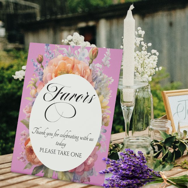 Signe De Table Faveurs de fleurs sauvages - Rose rose (Créateur téléchargé)