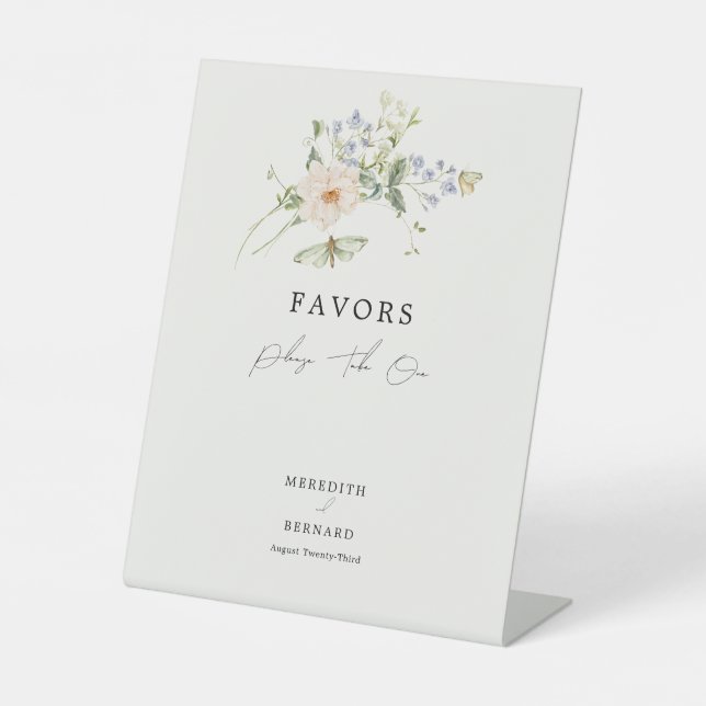 Signe De Table Faveurs de mariage aux fleurs sauvages rustiques v (Recto)