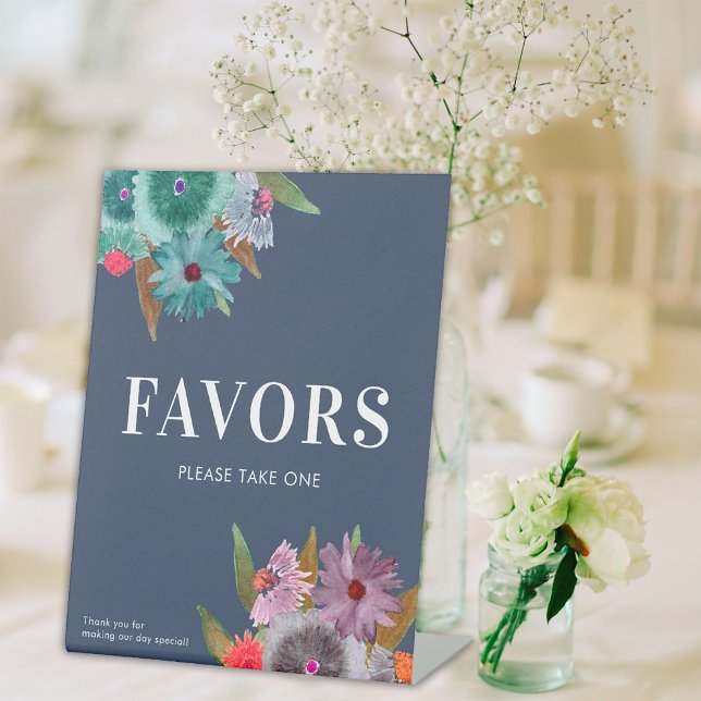 Signe De Table Faveurs de mariage Boho Wildflower S'il vous plaît (Créateur téléchargé)