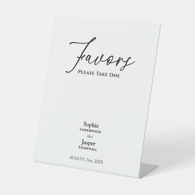 Signe De Table Faveurs de mariage classique moderne (Recto)