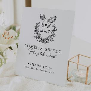 Signe De Table Faveurs de mariage écriture colombes botaniques mi