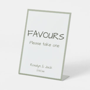 Signe De Table Faveurs de mariage écriture manuscrite casual vert