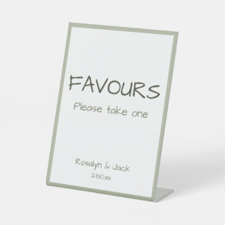 Signe De Table Faveurs de mariage écriture manuscrite casual vert