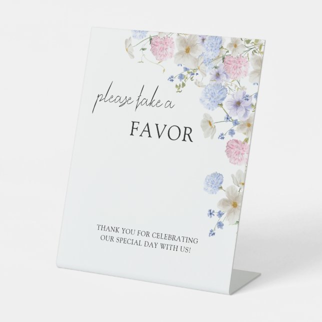 Signe De Table Faveurs de mariage Fleurs sauvages rose violet de  (Recto)
