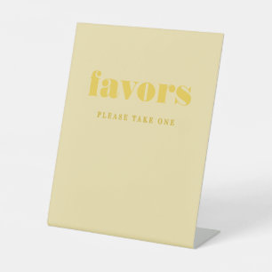 Signe De Table Faveurs de mariage simples jaune beurre
