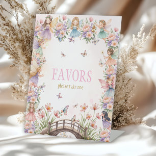 Signe De Table Faveurs de naissance jardin de fées fantaisiste