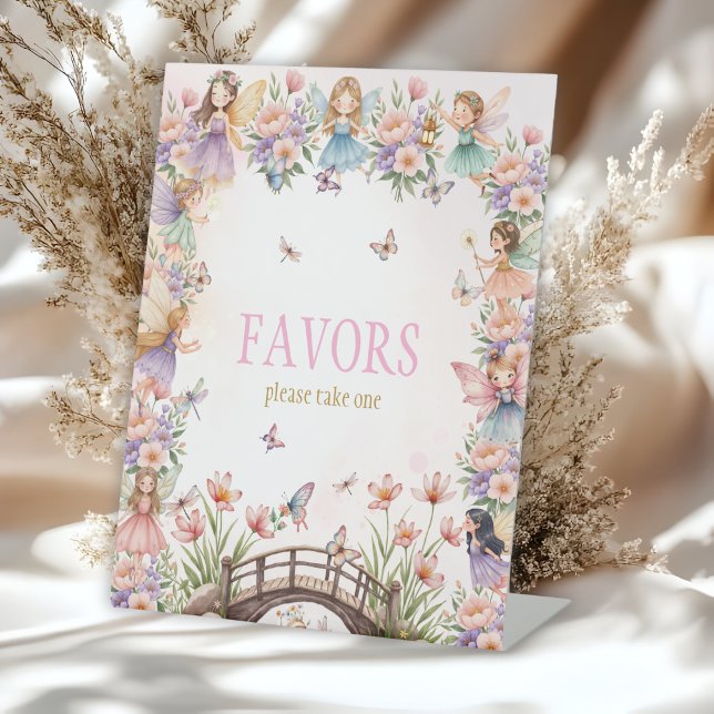 Signe De Table Faveurs de naissance jardin de fées fantaisiste (Créateur téléchargé)