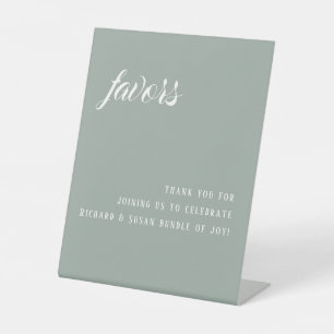 Signe De Table Faveurs minimalistes de la couleur verte de l'âge