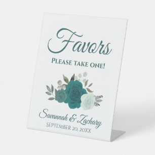 Signe De Table Faveurs Prenez-en une Rose Turquoise Aqua Bleu Mar