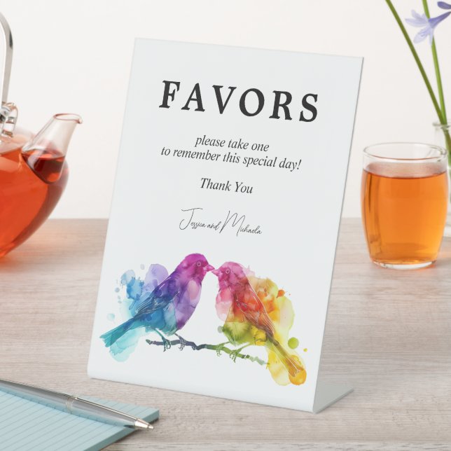 Signe De Table 🌈 Faveurs Rainbow Lovebirds Collection (In SItu)