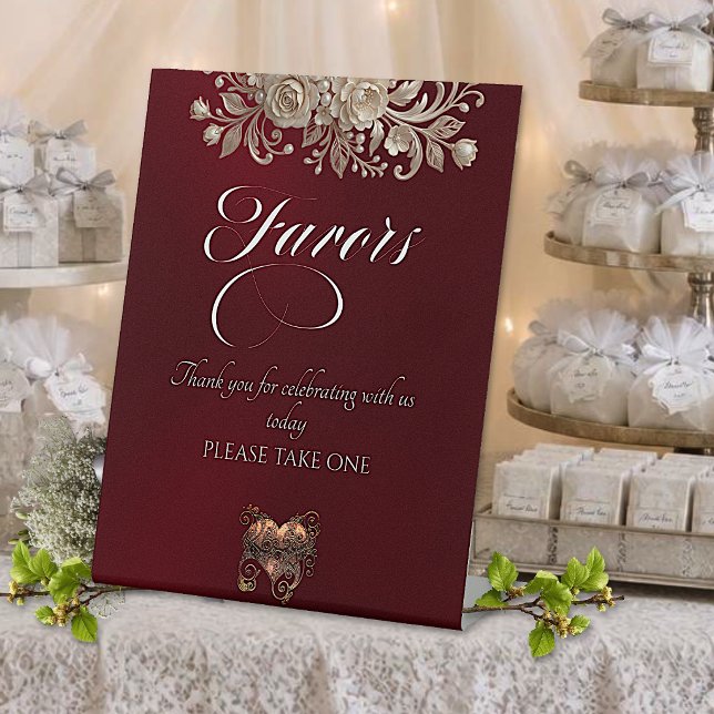 Signe De Table Faveurs Roses & Cœur - Plum (Créateur téléchargé)