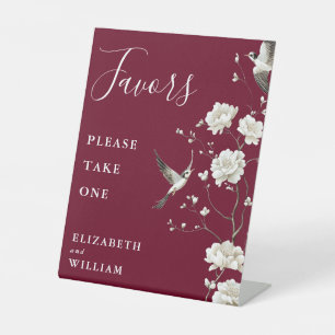 Signe De Table Favoris de mariage floraux de style chinoiserie bu