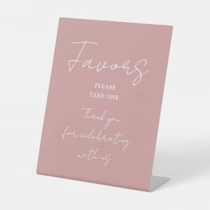 Signe De Table Favoris de script élégant minimaliste rose poussié