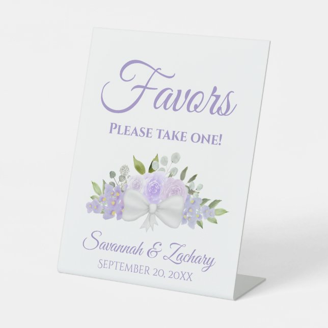 Signe De Table Favoriser Prendre Un Mariage Rose Lavender Purple (Recto)