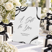 Favors de Mariage Élégants Ruban Noir Perle
