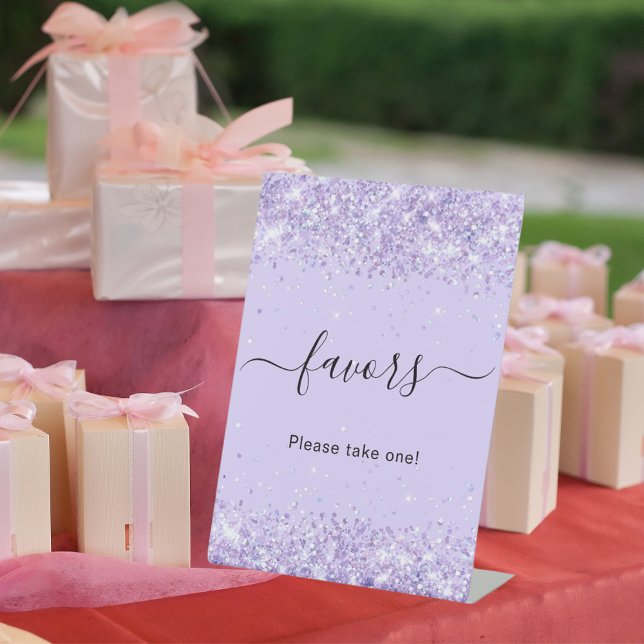 Signe De Table Favour de fête paillettes lavande violette (Créateur téléchargé)