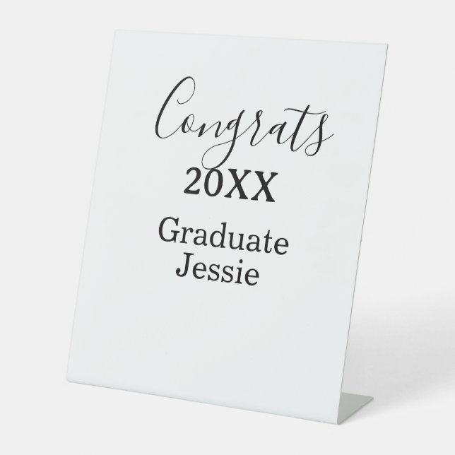 Signe De Table Félicitations de remise de diplômes simples minima (Recto)