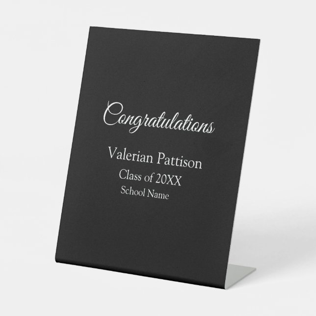 Signe De Table Félicitations diplômé ajouter le nom de l'école si (Recto)
