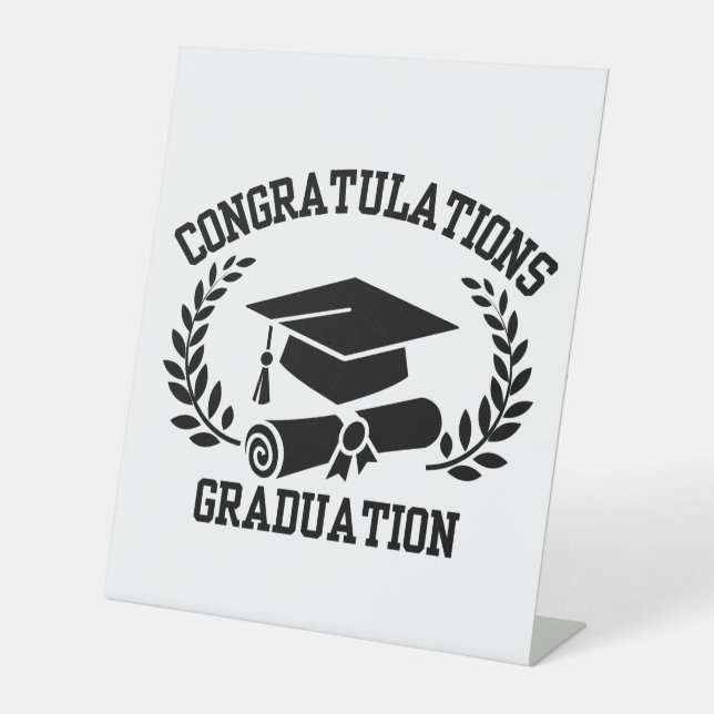 Signe De Table Félicitations Pour Le Diplôme De Pedestal (Recto)