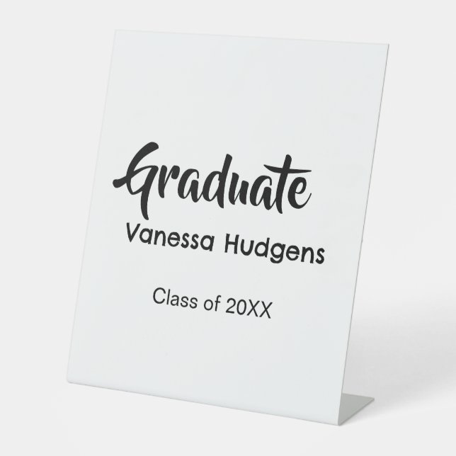 Signe De Table Félicitations pour le diplôme nom date année class (Recto)