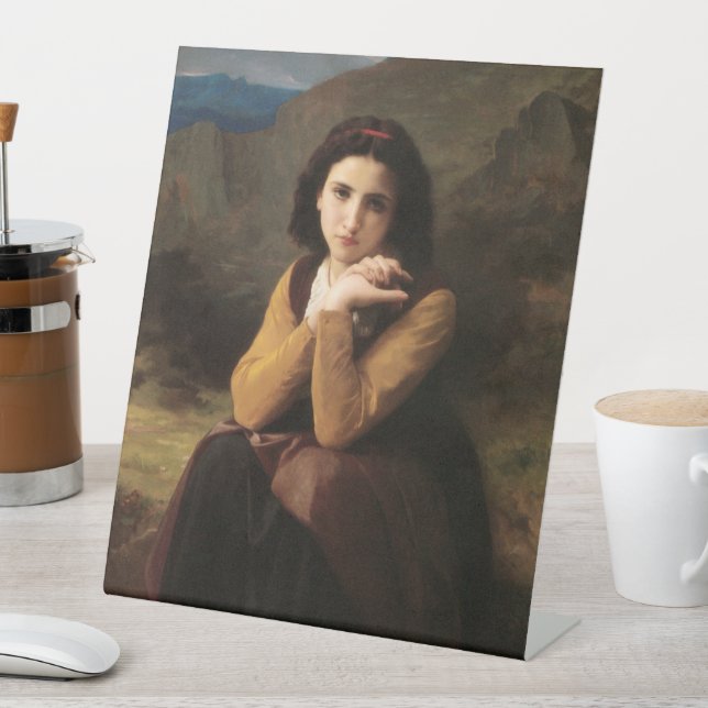 Signe De Table Femme Mignonne de Jeune Femme par Bouguereau (In SItu)