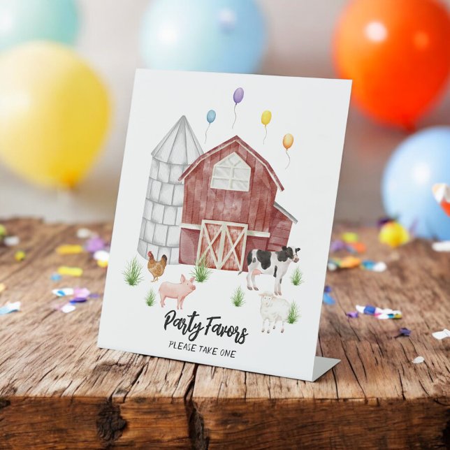 Signe De Table Ferme Barnyard Animaux de ferme fête d'anniversair (Créateur téléchargé)