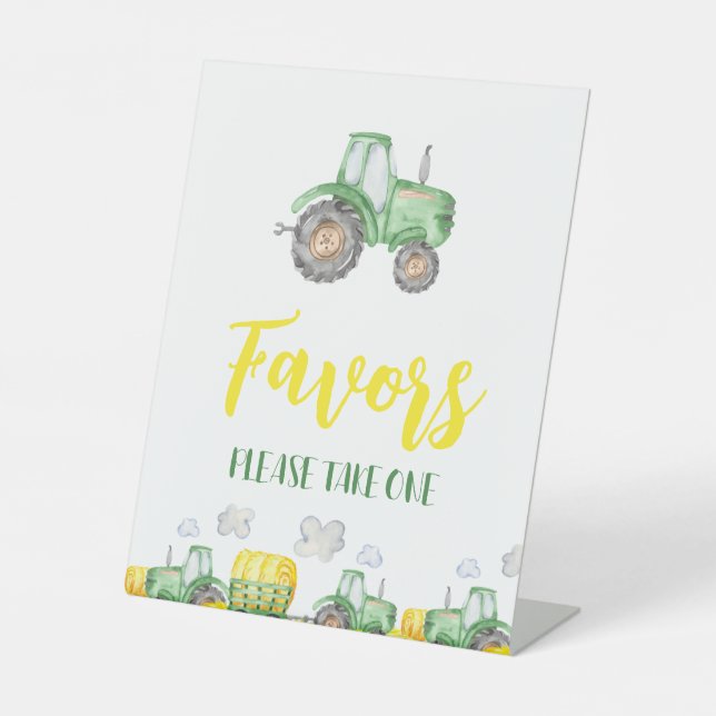 Signe De Table Ferme de tracteurs verts Symbole d'anniversaire de (Recto)