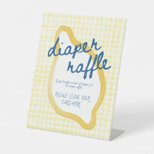 Signe De Table Fête bébé serviette à carreaux jaunes en gingham T