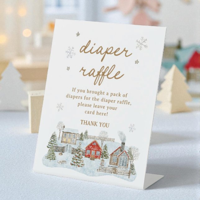 Signe De Table Fête Bébé Village Diaper Raffle (Créateur téléchargé)