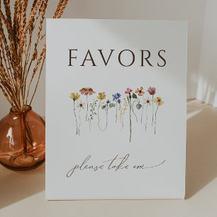 Signe De Table Fête d'anniversaire colorée Fleur sauvage Faveurs